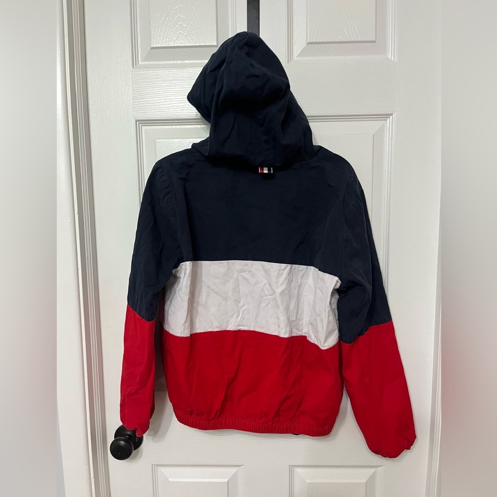 Brandy Melville Windbreaker Jacket‎ red white and blue stripe one size - Picture 2 of 10
